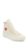 Comme Des Garçons Play Off-white Converse Edition Chuck 70 Og Single Heart Sneakers In Beige