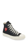 Comme Des Garçons Play Canvas Converse Sneakers Collaboration In Black