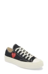 Comme Des Garçons Play Black Low-top Converse With Red Heart Sneakers Black