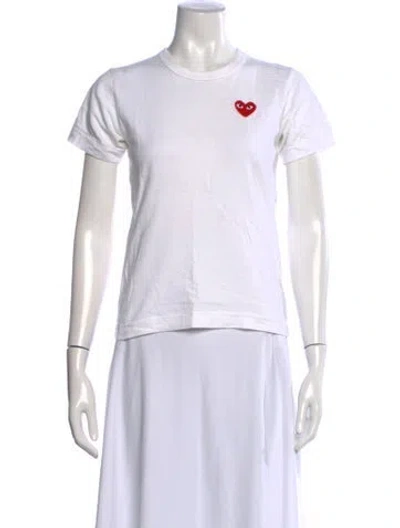 Pre-owned Comme Des Garçons Play X Converse Graphic Print Crew Neck T-shirt In White