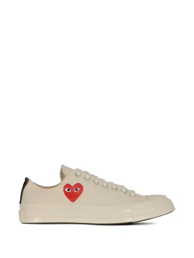 Comme Des Garçons Play Comme Des Garcons Play Canvas Low-top Sneaker With Iconic Heart Graphic In Neutral