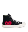 Comme Des Garçons Play Play Converse High Sneakers In Black
