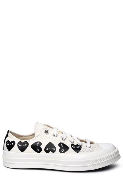 Comme Des Garçons Play X Converse Heart Logo Printed Low In White