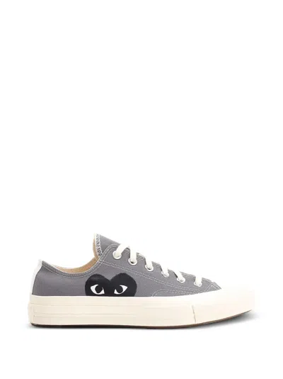 Comme Des Garçons Play X Converse Heart-print Low-top Sneakers In Gray
