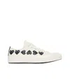 Comme Des Garçons Play Beige Converse Edition Chuck 70 Multi Heart Sneakers In White