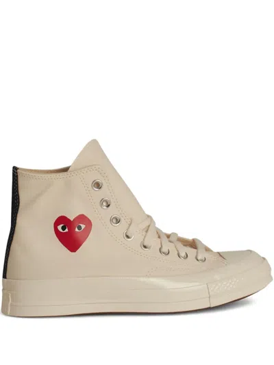 Comme Des Garçons Play X Converse Logo-heart High-top Trainers In Neutral
