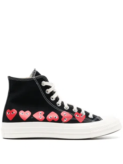 Comme Des Garçons Play X Converse Multi Heart Chuck 70 High Sneakers Men Black In Canvas