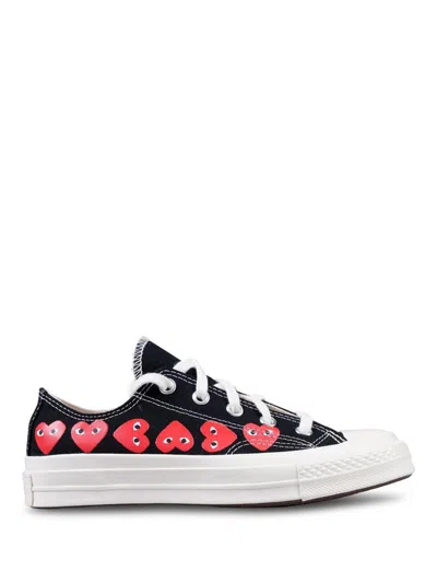 Comme Des Garçons Play X Converse Multi Heart Low Top Sneakers Shoes In Black