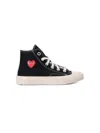 Comme Des Garçons Play X Converse Red Heart Sneakers In Black