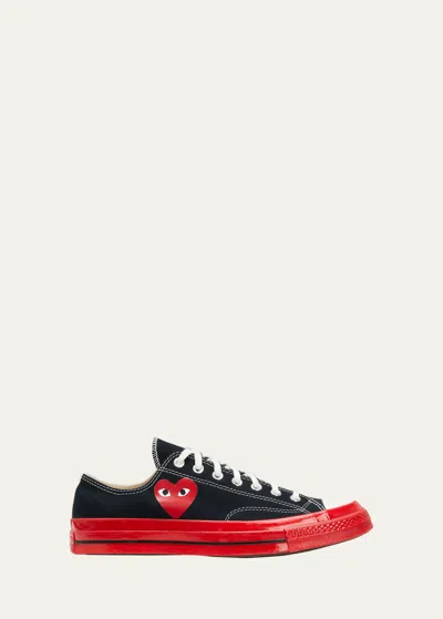 COMME DES GARÇONS PLAY X CONVERSE RED SOLE CANVAS LOW-TOP SNEAKERS