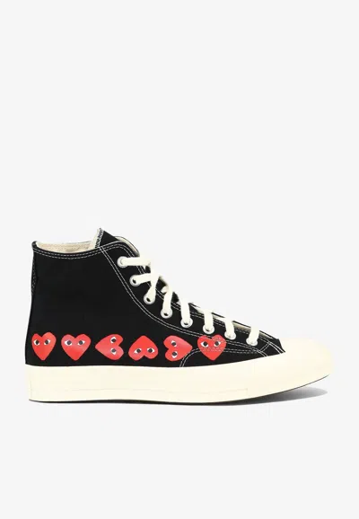 COMME DES GARÇONS PLAY X CONVERSE SMALL HEARTS HIGH-TOP SNEAKERS