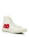 Comme Des Garçons Play Play Converse Cotton High Sneakers In Beige