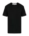 Comme Des Garçons Play X Invader Logo-patch Cotton T-shirt In Black