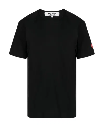 Comme Des Garçons Play X Invader Logo-patch Cotton T-shirt In Black