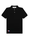 Comme Des Garçons Play X Invader Pixel-heart Polo Shirt In Black