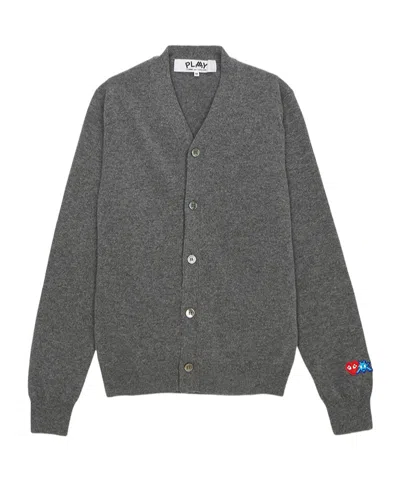 Comme Des Garçons Play X Invader Pixelated-heart Cardigan In Black