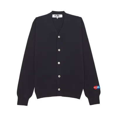 Comme Des Garçons Play X Invader Pixelated-heart Cardigan In Black