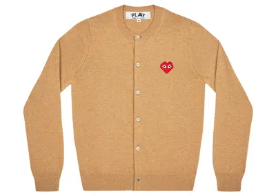Pre-owned Comme Des Garçons Play X Invader Women's Cardigan In Camel