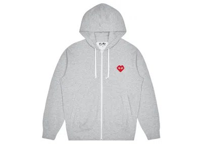 Pre-owned Comme Des Garçons Play X Invader Women's Zip Up Hoodie In Top Grey
