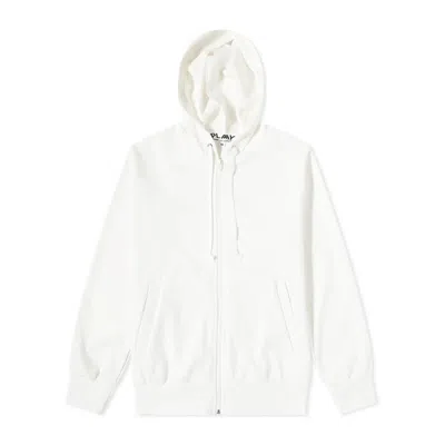 Comme Des Garçons Comme Des Garcons Play X Invader Zip Hoodie In White