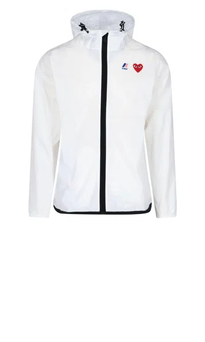 Comme Des Garçons Play X K-way Claude Waterproof Jacket In White