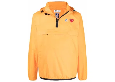 Pre-owned Comme Des Garçons Play X K Way Half Zip Packable Jacket In Orange