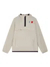 Comme Des Garçons Play X K-way Heart-logo Half-zip Raincoat In White
