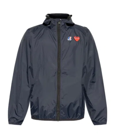 Comme Des Garçons Play X K-way Heart-patch Lightweight Jacket In Black