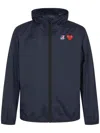 Comme Des Garçons Play X K-way Hooded Lightweight Jacket In Blue