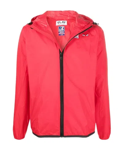 COMME DES GARÇONS PLAY COMME DES GARÇONS PLAY X K-WAY LOGO PATCH ZIP-UP JACKET