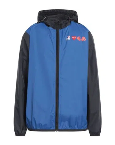 Comme Des Garcons Play X K-way Comme Des Garçons Play X K-way Man Jacket Blue Size Xxl Polyamide