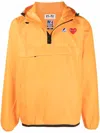 Comme Des Garçons Play X K-way Unisex Leon Half Zip Jacket In Orange