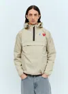 Comme Des Garçons Play X K-way Heart-logo Half-zip Raincoat In Beige