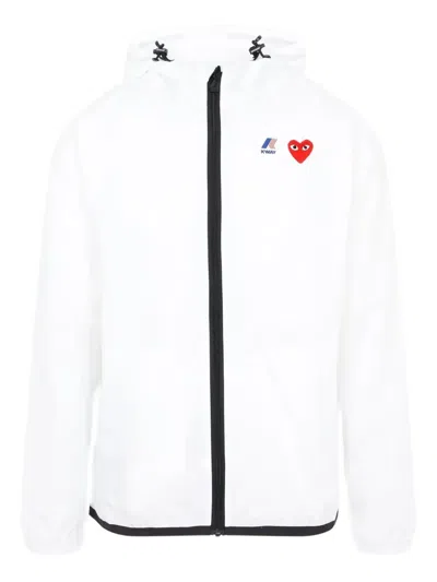 Comme Des Garçons Play X K-way Zipped Jacket In White
