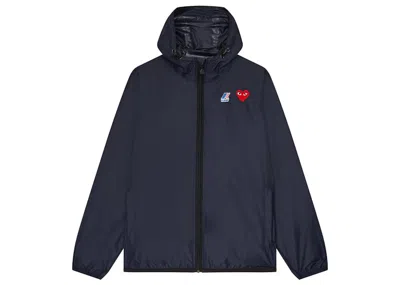 Pre-owned Comme Des Garçons Play X Kway Claude Fullzip Jacket In Navy Blue