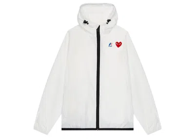 Pre-owned Comme Des Garçons Play X Kway Claude Fullzip Jacket In White