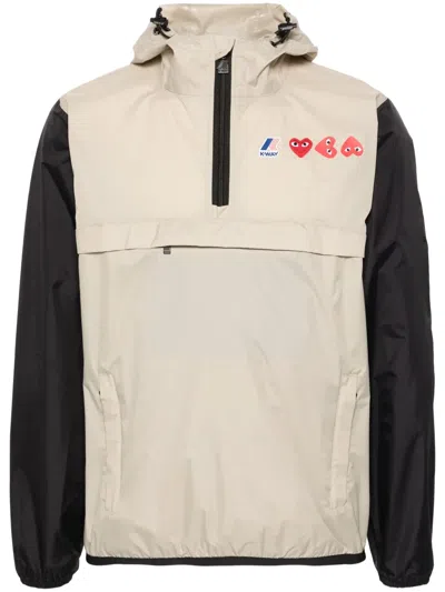 Comme Des Garçons Play X K-way Heart-patch Lightweight Jacket In Neutral
