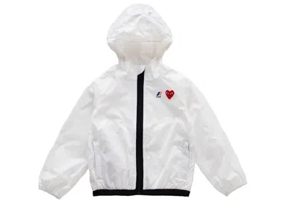 Pre-owned Comme Des Garçons Play X Kway Kids Full Zip Jacket In White