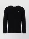 Comme Des Garçons Play X Lacoste Crew Neck Wool Sweater In Black