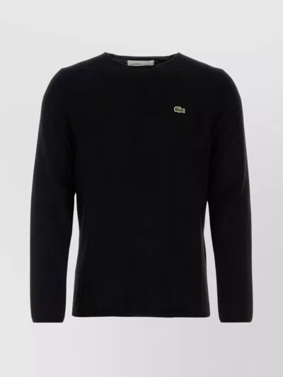 Comme Des Garçons Play X Lacoste Crew Neck Wool Sweater In Black