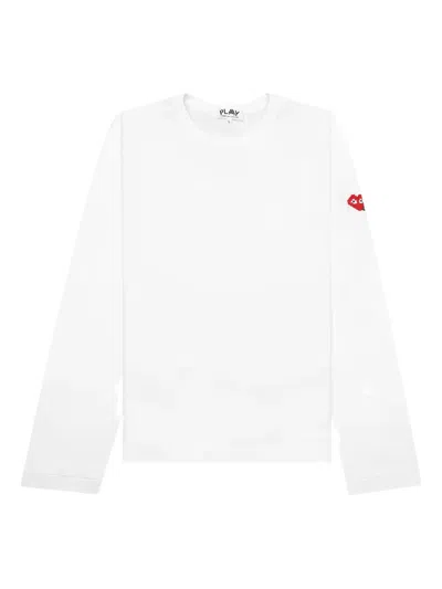 Comme Des Garçons Play X The Artist Invader Long-sleeve T-shirt In White