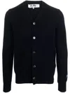 Comme Des Garçons Play X The Artist Invader Wool Cardigan In Blue