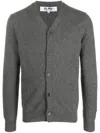 Comme Des Garçons Play X The Artist Invader Wool Cardigan In Grey