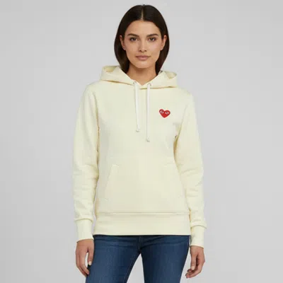 Pre-owned Comme Des Garçons Comme Des Garcons Play Yellow Heart Logo Jersey Hoodie Xs