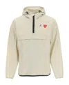 Comme Des Garçons Play X K-way Heart-logo Half-zip Raincoat In Nude