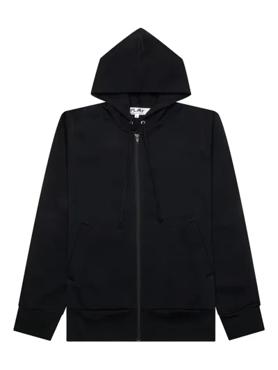 Comme Des Garçons Play Zip-up Hoodie In Black