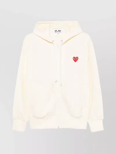 Comme Des Garçons Play Zip-up Hoodie Front Pockets In Pink