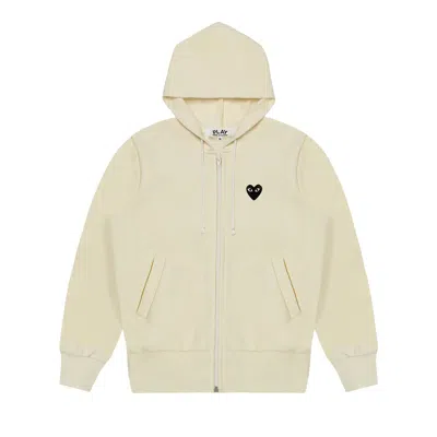 Pre-owned Comme Des Garçons Play Zip-up Sweatshirt 'white/black' | Men's Size M