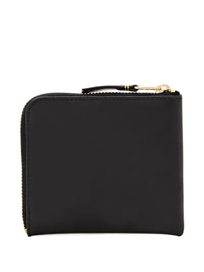 Comme Des Garçons Play Zip-around Leather Wallet In Black