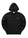 Comme Des Garçons Play Zipped Red Emblem Hoodie